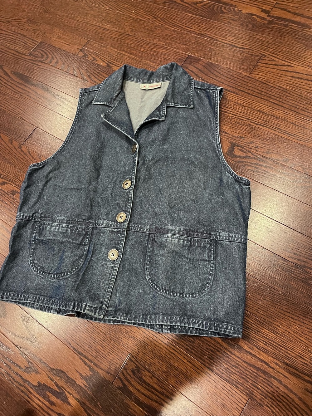 Sporto Black Denim Button-Front Vest